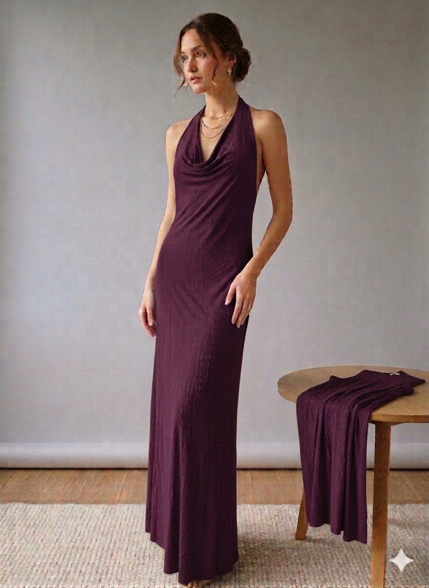 Vestido Halter Fuido